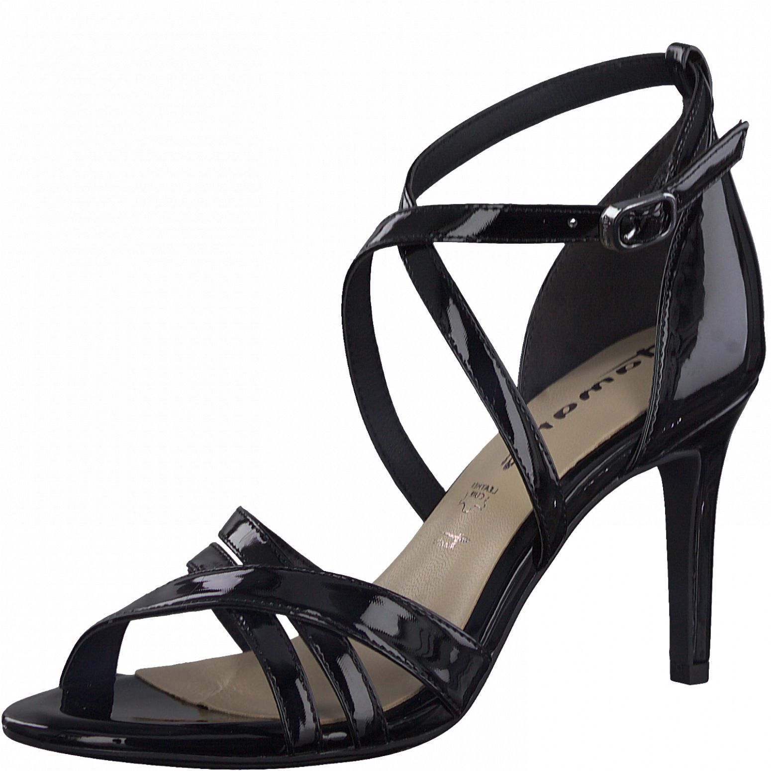 TAMARIS nyári szandál 1-28369-38 018 BLACK PATENT
