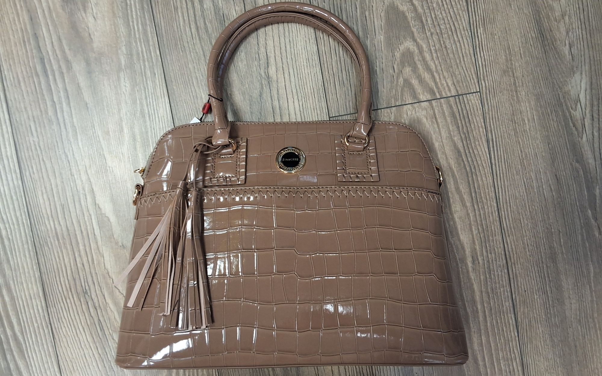 Női divat táska BAG5070-015 bézs krokko