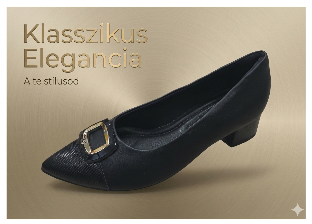 PICCADILLY elegáns női félcipő 739095-5 fekete