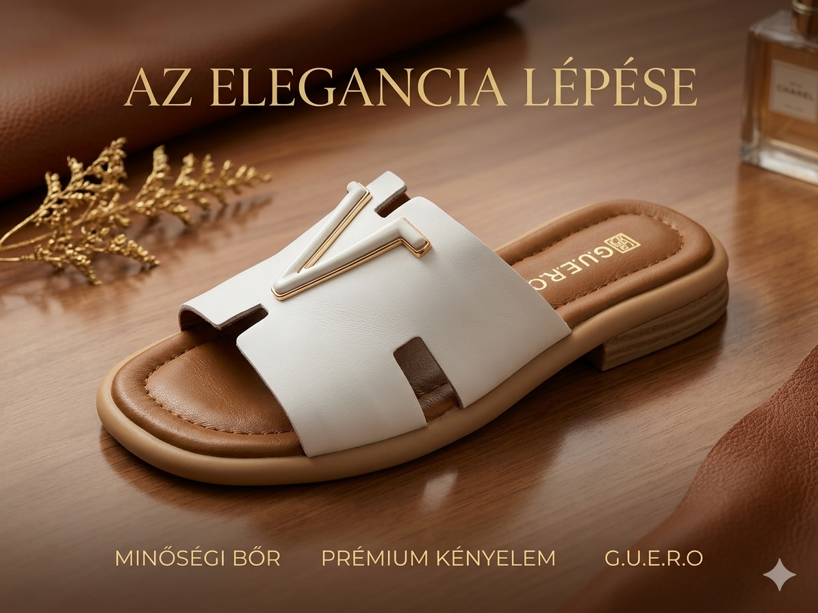 Női bőr nyári papucs G0036320 fehér
