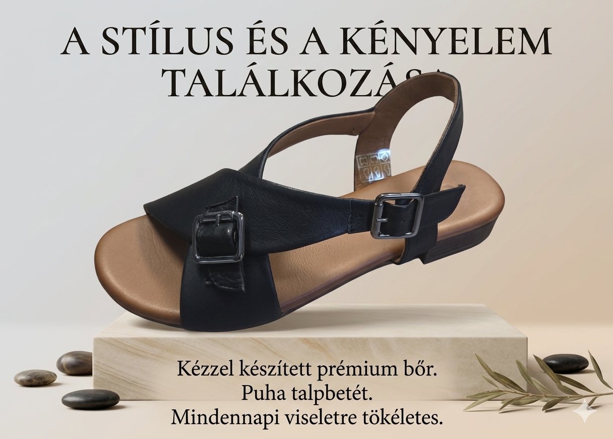 Női nyári bőr szandál 030.50.2089 black