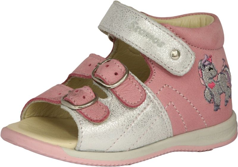 SZAMOS KÖLYÖK bőr gyermek szandál 4396-505121 pink-ezüst 19-24   méretben