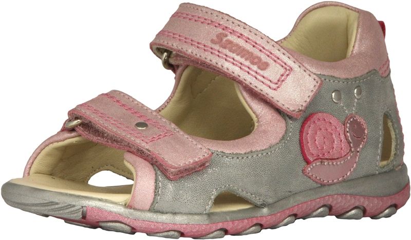 SZAMOS KÖLYÖK bőr szandál 4422-501932 szürke-pink 25-30  méretben