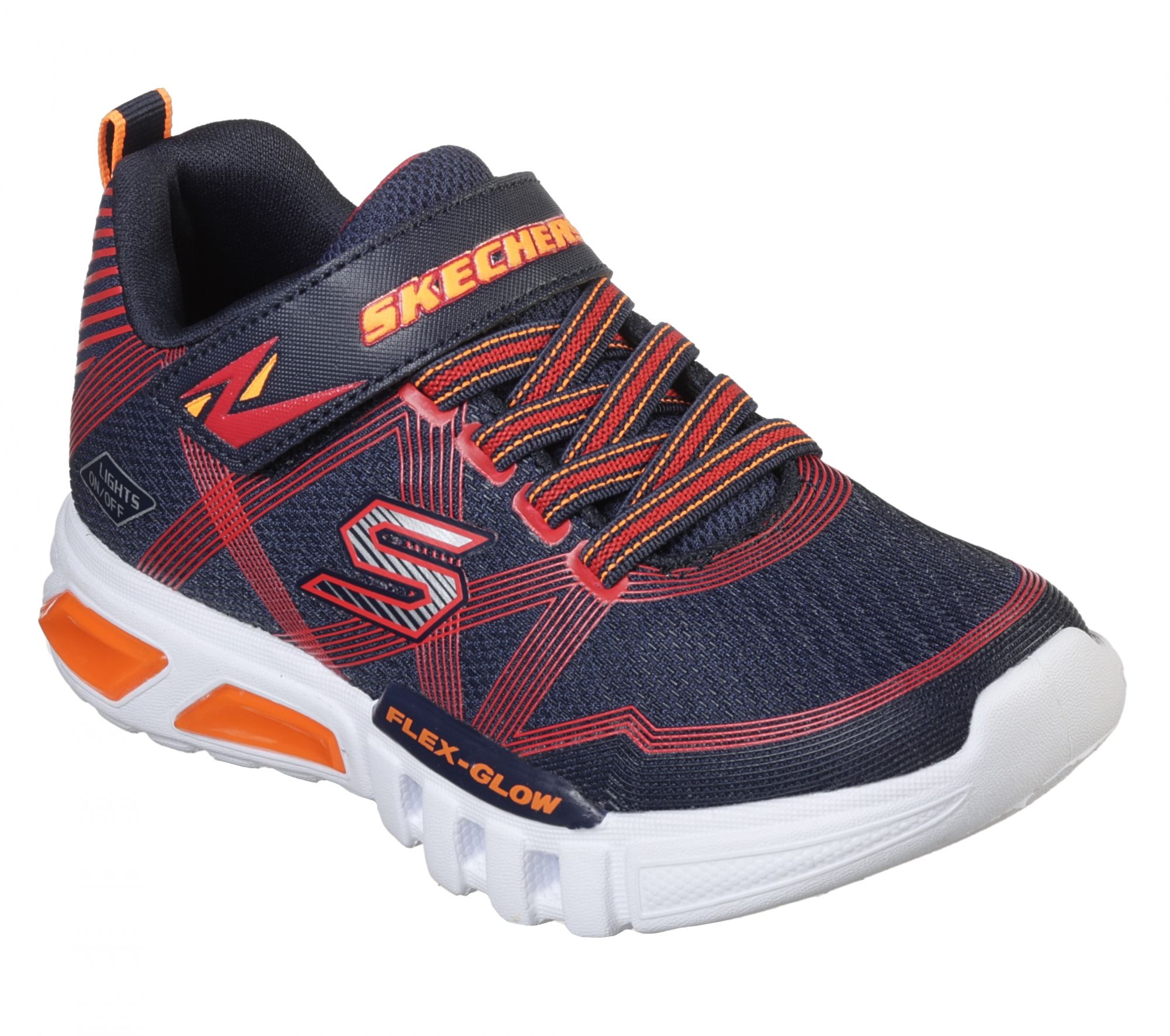 SKECHERS FIÚ SPORTCIPŐ FIÚ S LIGHTS: FLEX-GLOW 90542L NVRD