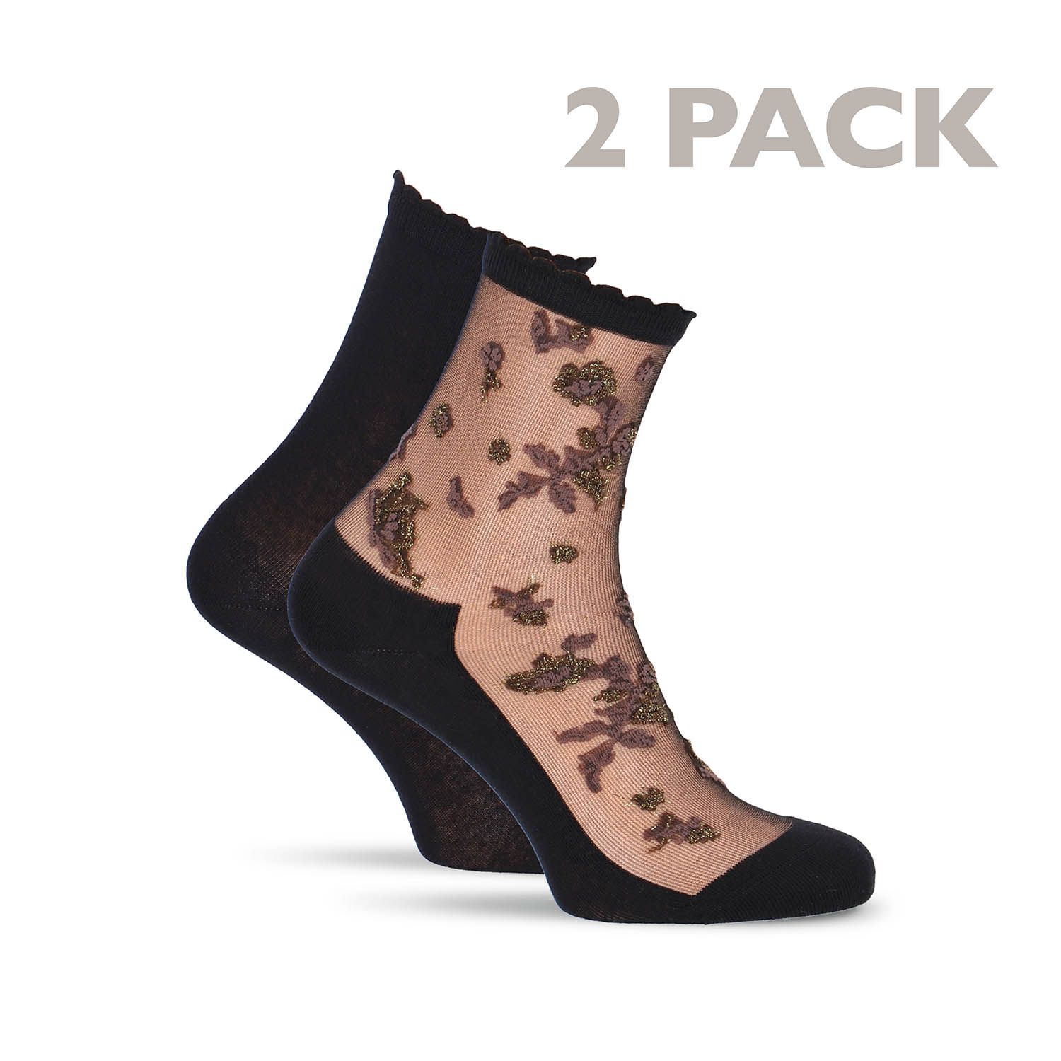 Tamaris női zokni 99592P2 Black-gold 2 páras szett  35-38,39-42 méretben