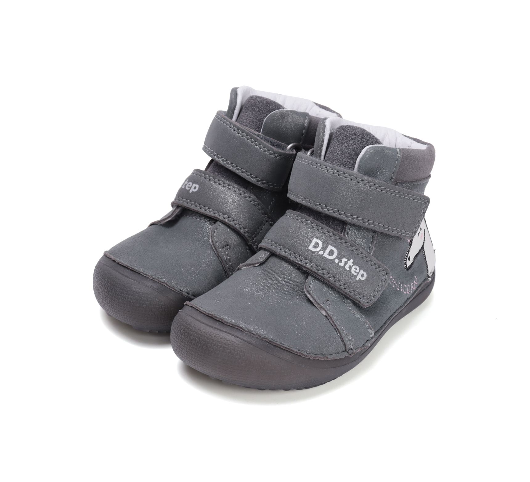 D.D.Step lányka bőr félcipő A063-52815M Dark Grey 25-30 méretben