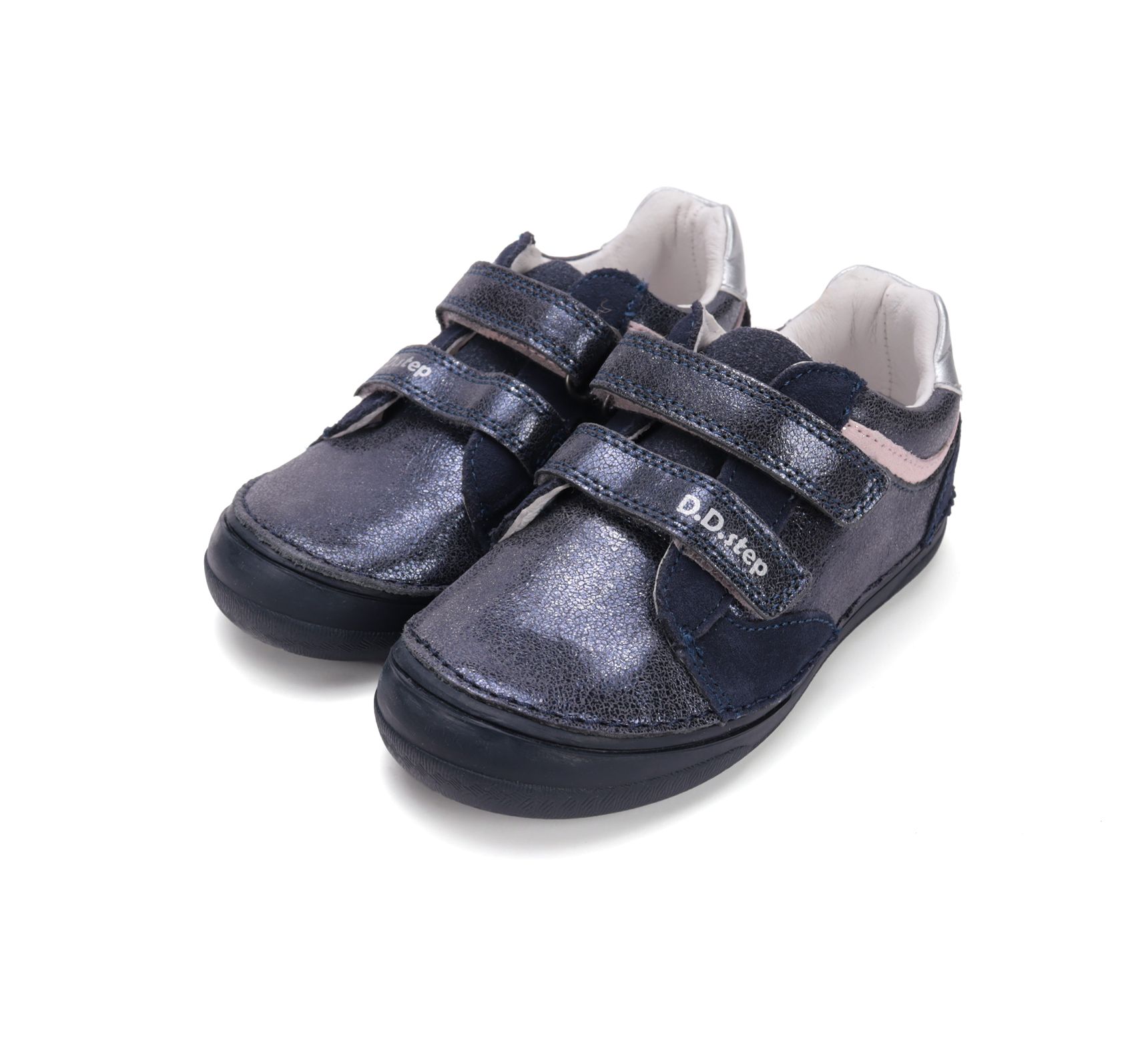 D.D.Step  lányka   bőr félcipő S078-52722CL Royal Blue 32-37 méretben