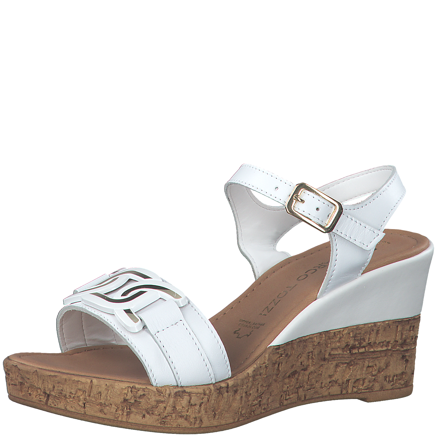 MARCO TOZZI női nyári  bőr szandál 2-28385-20 137 WHITE /GOLD 