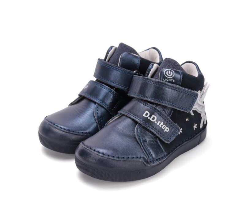 D.D.Step lányka bőr félcipő A068-52459M Royal Blue 25-30 méretben