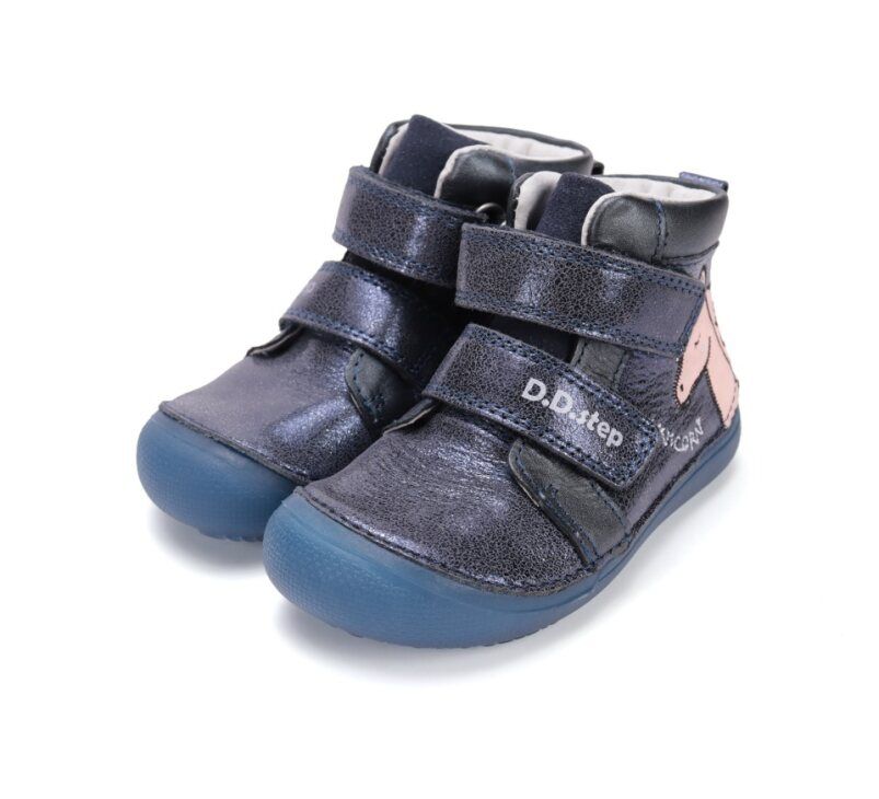 D.D.Step  lányka   bőr félcipő A063-52815AM Royal Blue 25-30 méretben