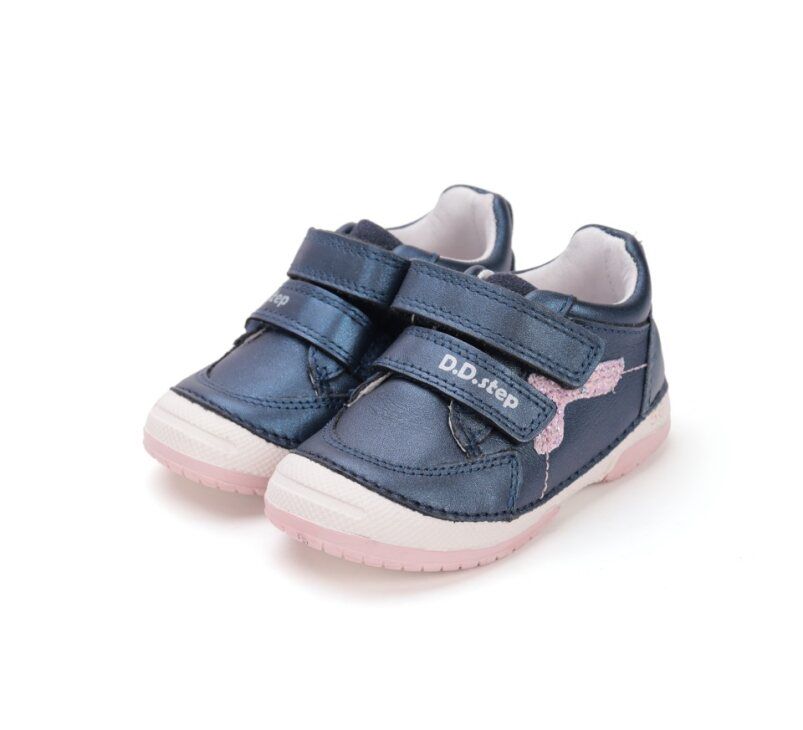 D.D.Step lányka   bőr félcipő S038-52963E Royal Blue 19-24 méretben